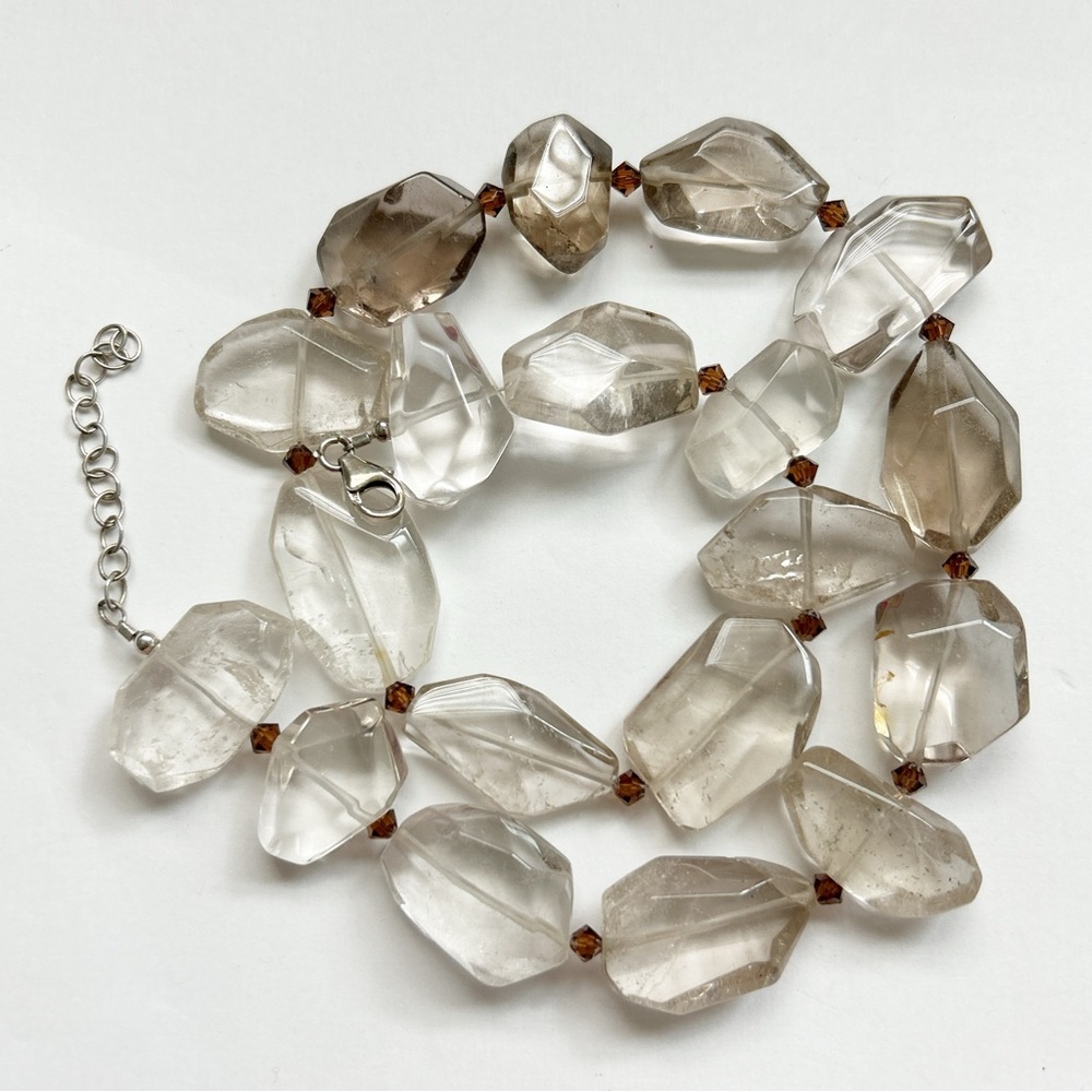 Chunky Quartz Statement Sterling Silver Necklace - image 6
